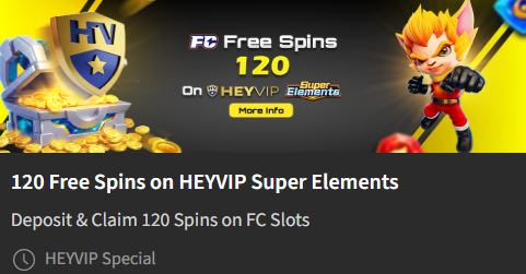 JiliBet Casino HeyVIP Super Elements 120 free spins bonus
